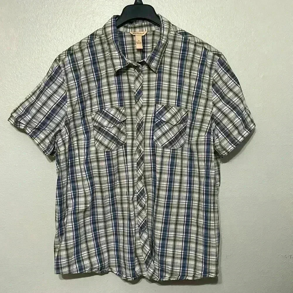Bit & Briddle Button Down Shirt Casual 3x Plaid